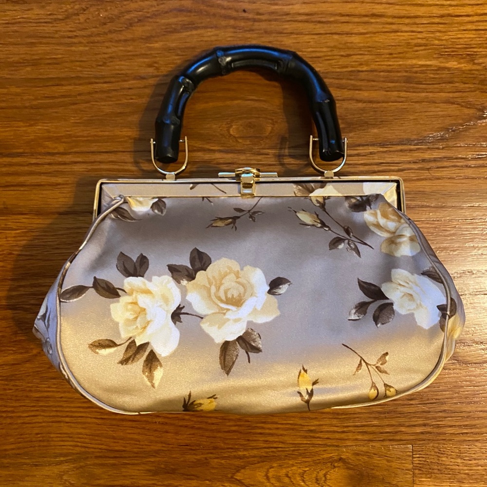 Banana Republic Vintage Satin Floral Handbag